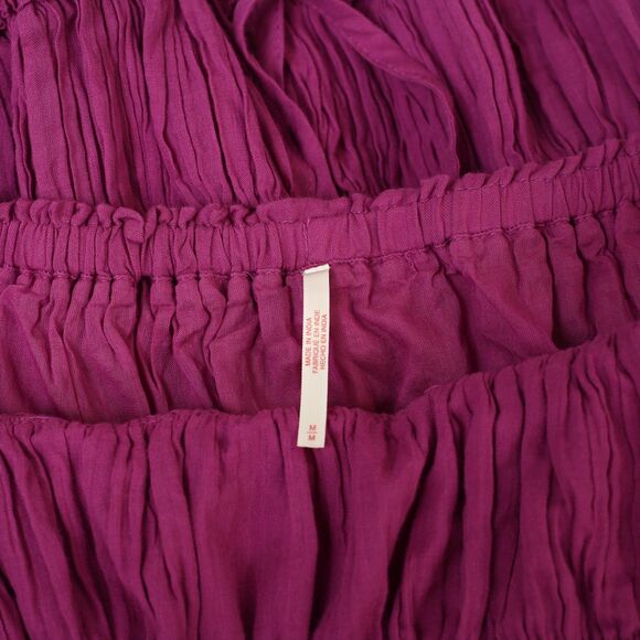 Free People Free -est Taking Sides Mini Dress Open Back Tiered Ruffle M 283483 - Picture 9 of 9